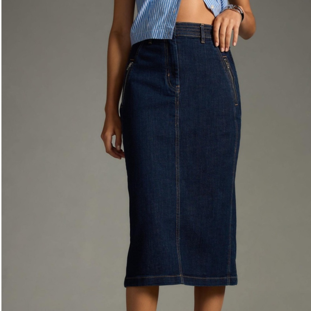 NWT Anthropologie Pilcro Denim Pencil Skirt Size 14